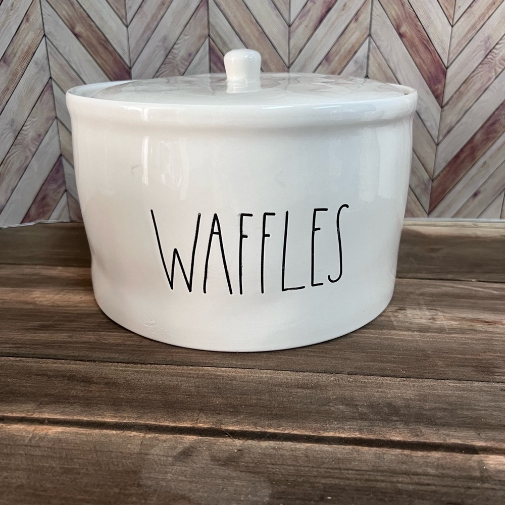 Rae Dunn White Waffle Storage Jar